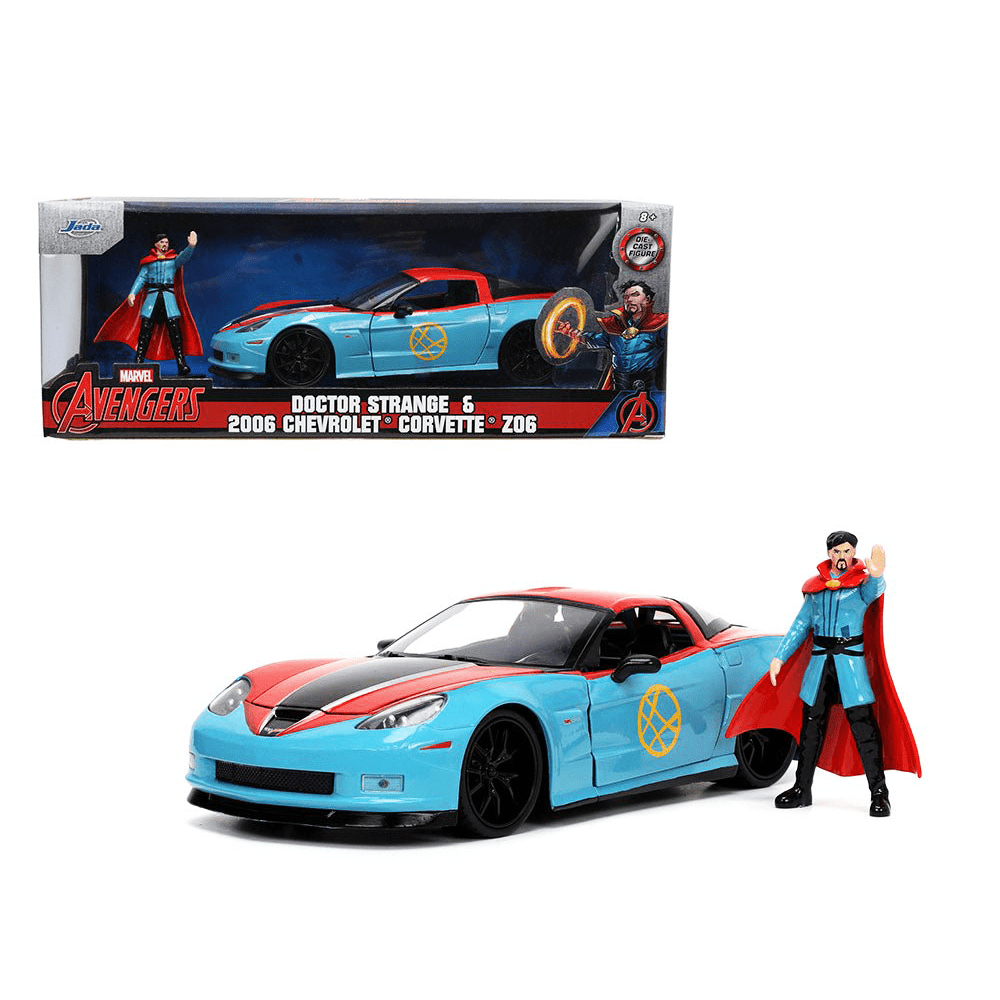Jada Toys - Doctor Strange &amp; 2006 Chevrolet Corvette Z06 - 2022 Marvel Series *1/24 Scale* - Top CollectiblesDiecastJada Toys