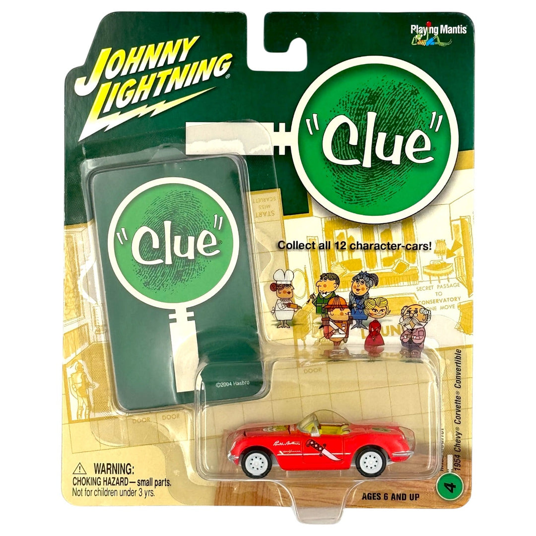 Johnny Lightning - 1954 Chevrolet Corvette Convertible - 2004 Clue Series * White Lightning Chase* - Top CollectiblesDiecastJohnny Lightning
