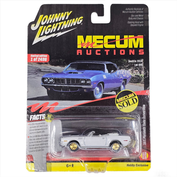 Johnny Lightning - 1971 Plymouth 'Cuda Convertible - 2024 Mecum Auctions Series *Hobby Exclusive - White Lightning Chase* - Top CollectiblesDiecastJohnny Lightning