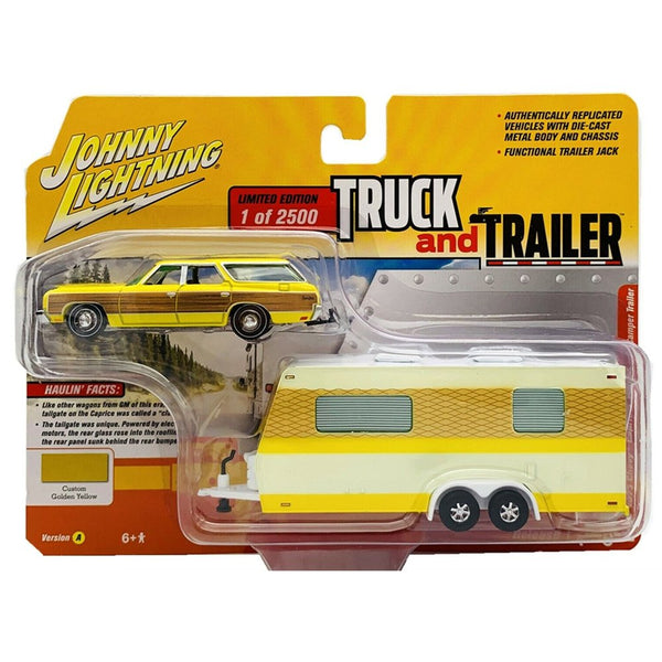 Johnny Lightning - 1973 Chevy Caprice Wagon With Camper Trailer - 2020 Truck And Trailer Series - Top CollectiblesDiecastJohnny Lightning