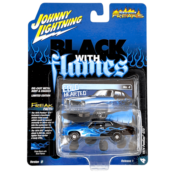 Johnny Lightning - 1974 Pontiac GTO - 2025 Black with Flames Series - Top CollectiblesDiecastJohnny Lightning