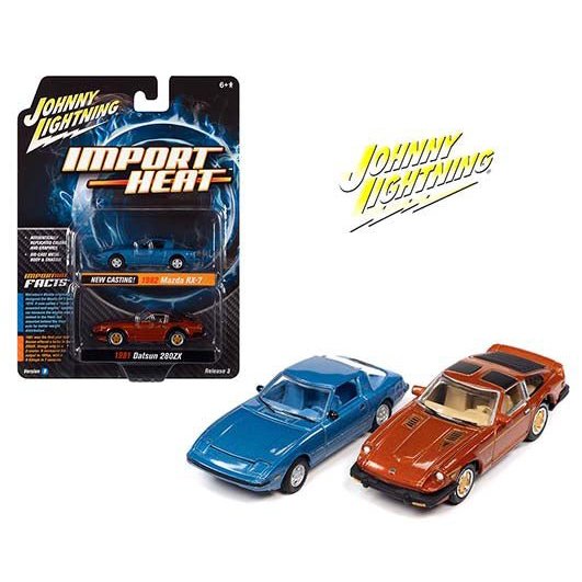 Johnny Lightning - 1982 Mazda RX - 7 &amp; 1981 Datsun 280SX - 2021 Import Heat 2 - Pack - Top CollectiblesDiecastJohnny Lightning