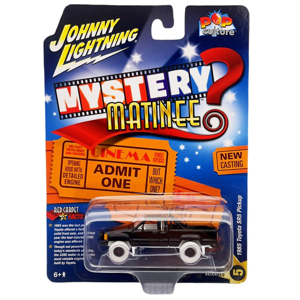 Johnny Lightning - Back to the Future 1985 Toyota SR5 Pickup – Black "Mystery Matinee" - 2024 Pop Culture Series *White Lightning Chase* - Top CollectiblesDiecastJohnny Lightning