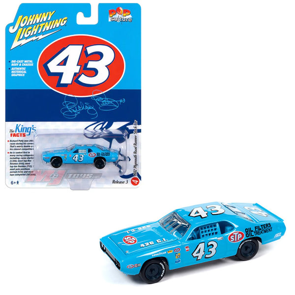 Johnny Lightning - Richard Petty 1972 Plymouth Road Runner Stock Car - 2023 Pop Culture Series - Top CollectiblesDiecastJohnny Lightning