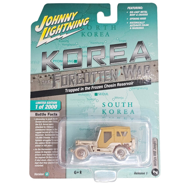 Johnny Lightning - Willys MB Jeep - 2023 Korea The Forgotten War Series *White Lightning Chase* - Top CollectiblesDiecastJohnny Lightning