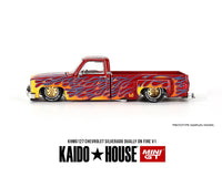 Kaido House x Mini GT - Chevrolet Silverado Dually on Fire V1 – Red with Flames *Sealed, Possibility of a Chase* - Top CollectiblesDiecastMini GT