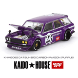 Kaido House x Mini GT - Datsun 510 Carbon Wagon (Purple) - Top CollectiblesDiecastMini GT