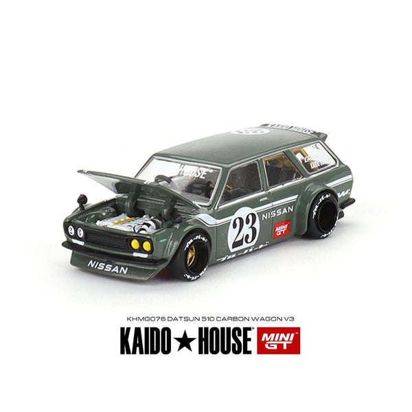 Kaido House x Mini GT - Datsun 510 Carbon Wagon V3 - Top CollectiblesDiecastMini GT