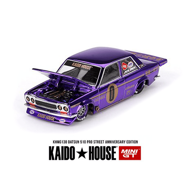 Kaido House x Mini GT - Datsun 510 Pro Street Anniversary Edition – Purple *Sealed, Possibility of a Chase* - Top CollectiblesDiecastMini GT