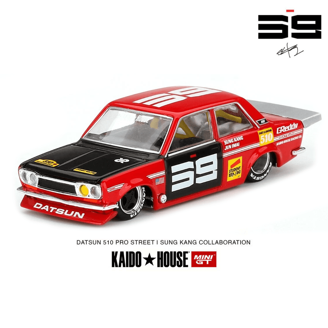 Kaido House x Mini GT - Datsun 510 Pro Street - Red *Sealed, Possibility of a Chase* - Top CollectiblesDiecastMini GT