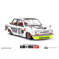 Kaido House x Mini GT - Datsun 510 Street Team XMM V1 - White *Sealed, Possibility of a Chase - Pre - Order* - Top CollectiblesDiecastMini GT