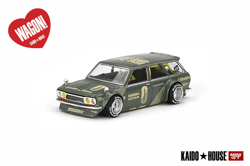 Kaido House x Mini GT - Datsun 510 Wagon Green - Top CollectiblesDiecastMini GT