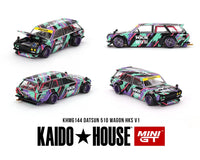 Kaido House x Mini GT - Datsun 510 Wagon HKS V1 - Oil Splash Pattern *Sealed, Possibility of a Chase - Pre - Order* - Top CollectiblesDiecastMini GT