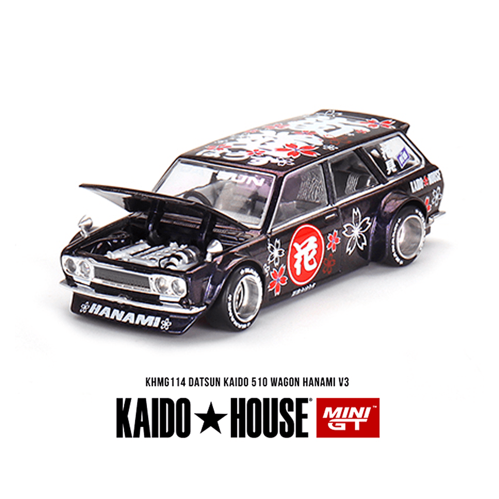 Kaido House x Mini GT - Datsun KAIDO 510 Wagon Hanami V3 – Magic Purple - Top CollectiblesDiecastMini GT