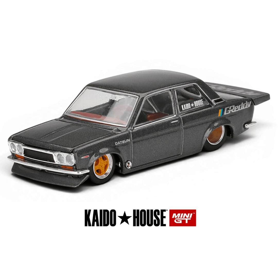 Kaido House x Mini GT - Greddy Datsun 510 Pro Street V2 - Grey - Top CollectiblesDiecastMini GT