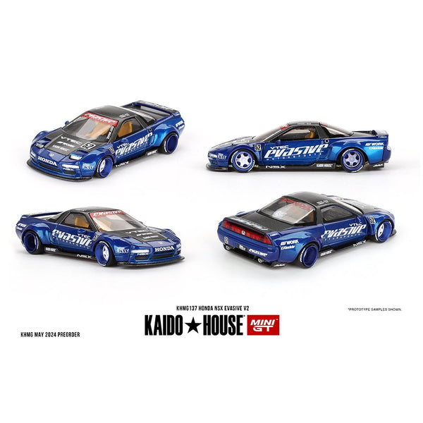 Kaido House x Mini GT - Honda NSX Evasive V2 – Blue *Sealed, Possibility of a Chase - Pre - Order* - Top CollectiblesDiecastMini GT