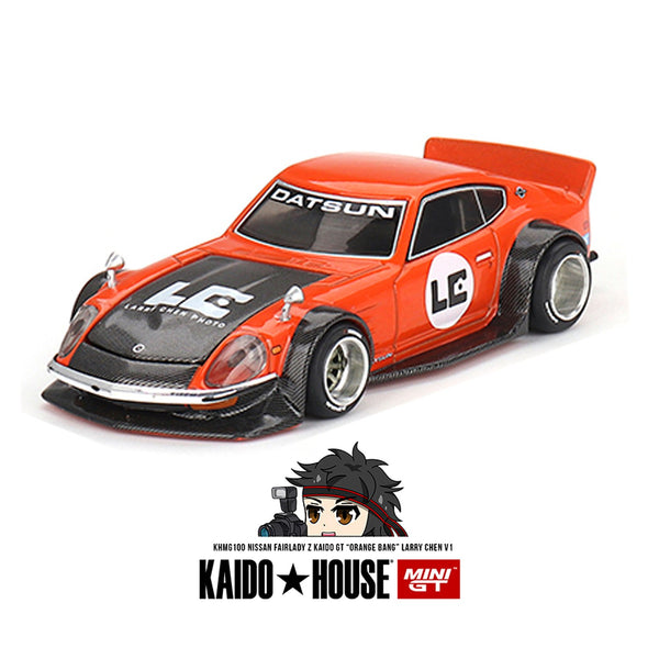 Kaido House x Mini GT - Nissan Fairlady Z Kaido GT “Orange Bang” Larry Chen V1 *Sealed, Possibility of a Chase* - Top CollectiblesDiecastMini GT