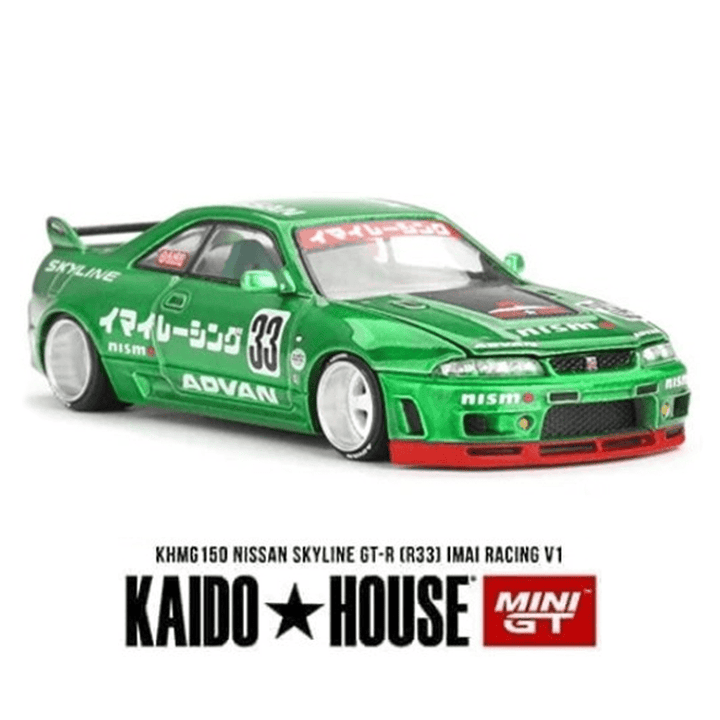 Kaido House x Mini GT - Nissan Skyline GT - R (R33) Imai Racing V1 - Green *Sealed, Possibility of a Chase* - Top CollectiblesDiecastMini GT