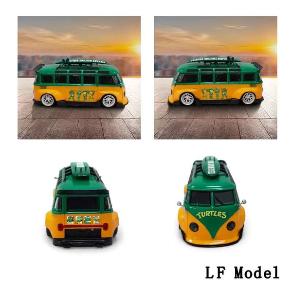 Lang Feng Model - Volkswagen T1 Kombi "Teenage Mutant Ninja Turtle" w/ Surfboard *Pre - Order* - Top CollectiblesDiecastLang Feng Model