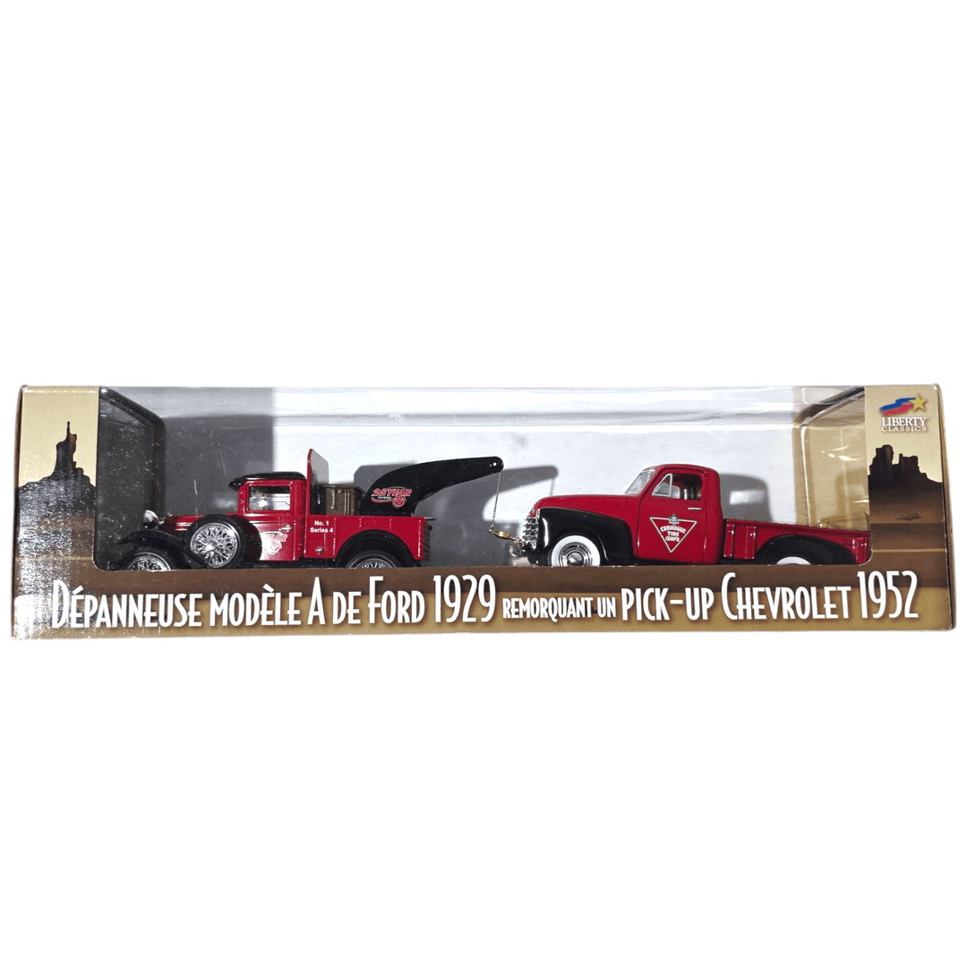 Liberty Classics - Canadian Tire 1929 Ford Model A Tow Truck &amp; 1952 Chevy Pick - Up - 2007 *1/24 Scale* - Top CollectiblesDiecastLiberty Classics