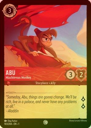 Lorcana - Abu (Mischievous Monkey) - 103/204 - Common (Foil) - The First Chapter - Top CollectiblesCollectible CardsLorcana