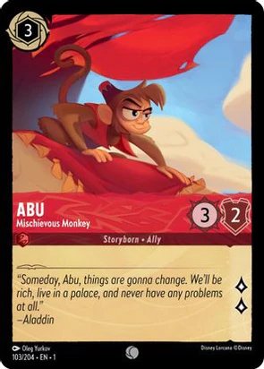 Lorcana - Abu (Mischievous Monkey) - 103/204 - Common - The First Chapter - Top CollectiblesCollectible CardsLorcana