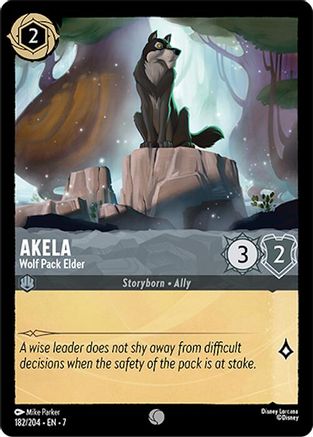 Lorcana - Akela (Wolf Pack Elder) - 182/204 - Common - Archazia's Island - Top CollectiblesCollectible CardsLorcana