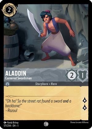 Lorcana - Aladdin (Cornered Swordsman) - 171/204 - Common - The First Chapter - Top CollectiblesCollectible CardsLorcana