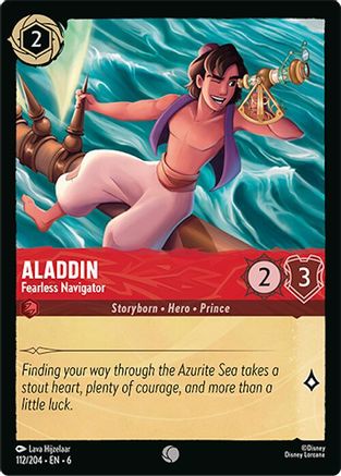 Lorcana - Aladdin (Fearless Navigator) - 112/204 - Common - Azurite Sea - Top CollectiblesCollectible CardsLorcana
