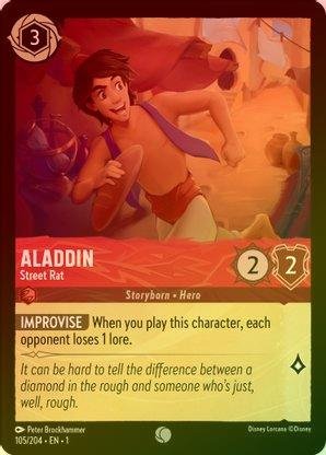 Lorcana - Aladdin (Street Rat) - 105/204 - Common (Foil) - The First Chapter - Top CollectiblesCollectible CardsLorcana