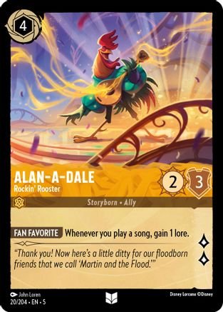 Lorcana - Alan - A - Dale (Rockin' Rooster) - 20/204 - Uncommon - Shimmering Skies - Top CollectiblesCollectible CardsLorcana