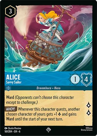 Lorcana - Alice (Savvy Sailor) - 161/204 - Super Rare - Azurite Sea - Top CollectiblesCollectible CardsLorcana