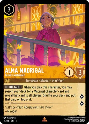 Lorcana - Alma Madrigal (Family Matriarch) - 2/204 - Rare - Ursula's Return - Top CollectiblesCollectible CardsLorcana