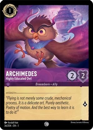 Lorcana - Archimedes (Highly Educated Owl) - 36/204 - Common - Shimmering Skies - Top CollectiblesCollectible CardsLorcana