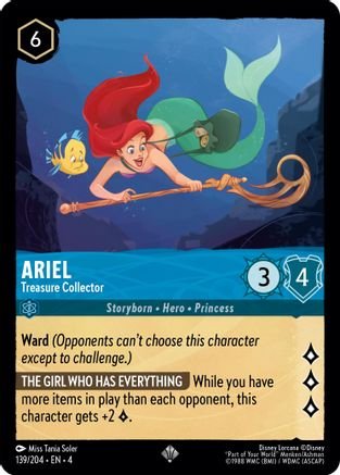 Lorcana - Ariel (Treasure Collector) - 139/204 - Super Rare - Ursula's Return - Top CollectiblesCollectible CardsLorcana