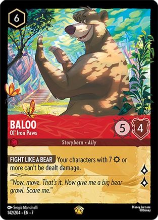 Lorcana - Baloo (Ol' Iron Paws) - 142/204 - Legendary - Archazia's Island - Top CollectiblesCollectible CardsLorcana