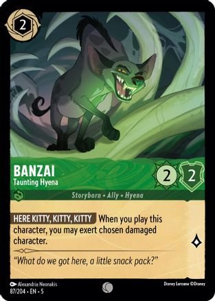 Lorcana - Banzai (Taunting Hyena) - 87/204 - Common - Shimmering Skies - Top CollectiblesCollectible CardsLorcana