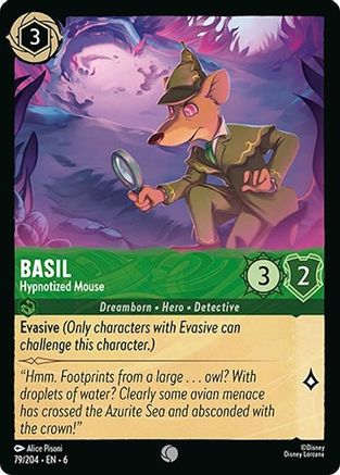 Lorcana - Basil (Hypnotized Mouse) - 79/204 - Common - Azurite Sea - Top CollectiblesCollectible CardsLorcana