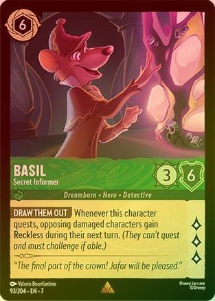 Lorcana - Basil (Secret Informer) - 93/204 - Rare (Foil) - Archazia&