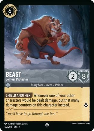 Lorcana - Beast (Selfless Protector) - 172/204 - Super Rare - Rise of the Floodborn - Top CollectiblesCollectible CardsLorcana