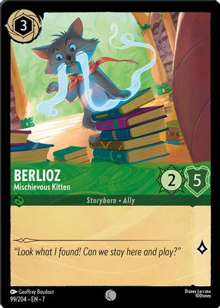 Lorcana - Berlioz (Mischievous Kitten) - 99/204 - Common - Archazia's Island - Top CollectiblesCollectible CardsLorcana