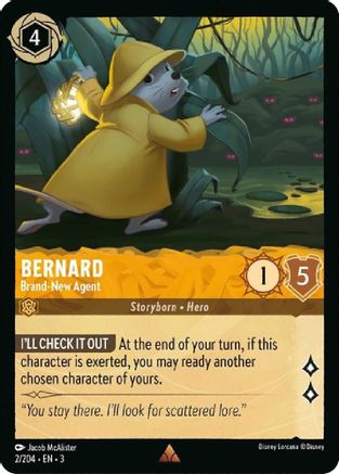 Lorcana - Bernard (Brand - New Agent) - 2/204 - Rare - Into the Inklands - Top CollectiblesCollectible CardsLorcana