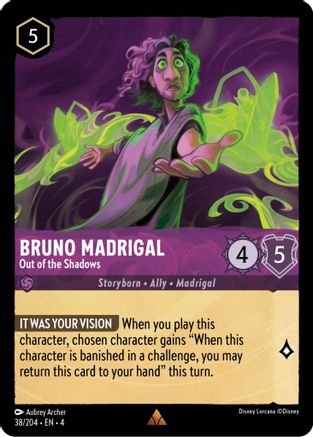 Lorcana - Bruno Madrigal (Out of the Shadows) - 38/204 - Rare - Ursula's Return - Top CollectiblesCollectible CardsLorcana