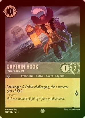 Lorcana - Captain Hook (Forceful Duelist) - 174/204 - Common (Foil) - The First Chapter - Top CollectiblesCollectible CardsLorcana