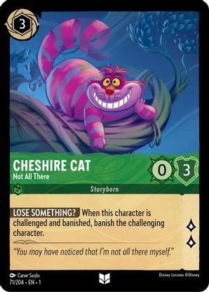 Lorcana - Cheshire Cat (Not All There) - 71/204 - Uncommon - The First Chapter - Top CollectiblesCollectible CardsLorcana