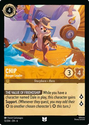 Lorcana - Chip (Ranger Leader) - 12/204 - Uncommon - Azurite Sea - Top CollectiblesCollectible CardsLorcana