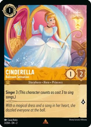 Lorcana - Cinderella (Ballroom Sensation) - 3/204 - Rare - Rise of the Floodborn - Top CollectiblesCollectible CardsLorcana