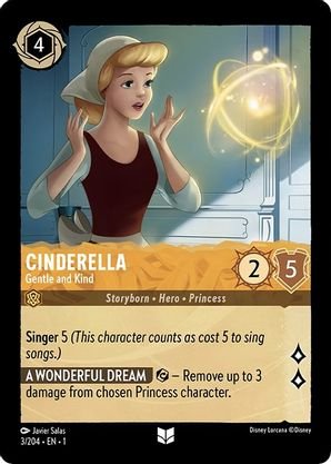 Lorcana - Cinderella (Gentle and Kind) - 3/204 - Uncommon - The First Chapter - Top CollectiblesCollectible CardsLorcana