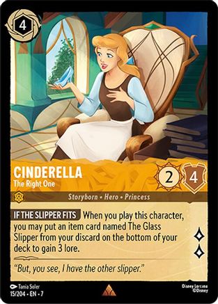 Lorcana - Cinderella (The Right One) - 15/204 - Rare - Archazia's Island - Top CollectiblesCollectible CardsLorcana