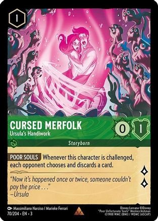 Lorcana - Cursed Merfolk (Ursula's Handiwork) - 70/204 - Rare - Into the Inklands - Top CollectiblesCollectible CardsLorcana